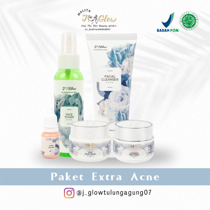 PAKET JGLOW EXTRA ACNE /SKINCSRE ACNE /JGLOW BPOM / SKINCARE / SKINCARE JGLOW / JGLOW WAJAH