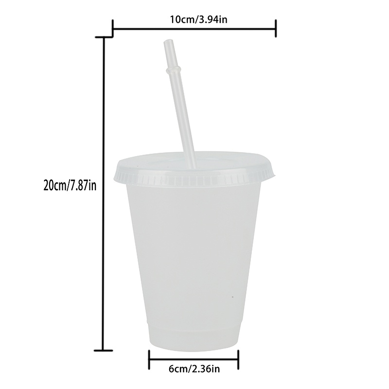 Color Changing Confetti Reusable Plastic Tumbler with Lid and Straw Cold Cup, 24 fl oz, Set of 1 or 5 OW