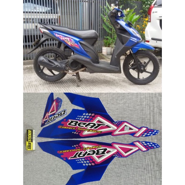 STIKER STRIPING BEAT 2010 BIRU