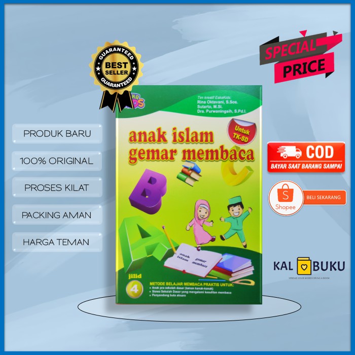 Buku Anak Islam Gemar Membaca Jilid 4 untuk Anak Pra Sekolah Dasar TK PAUD SD Suka Menulis Mewarnai