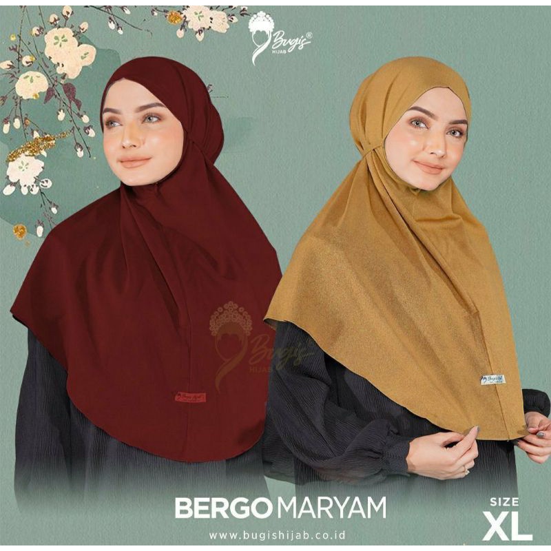 HIJAB INSTANT BERGO MARYAM POLOS SIZE XL BUGIS HIJAB