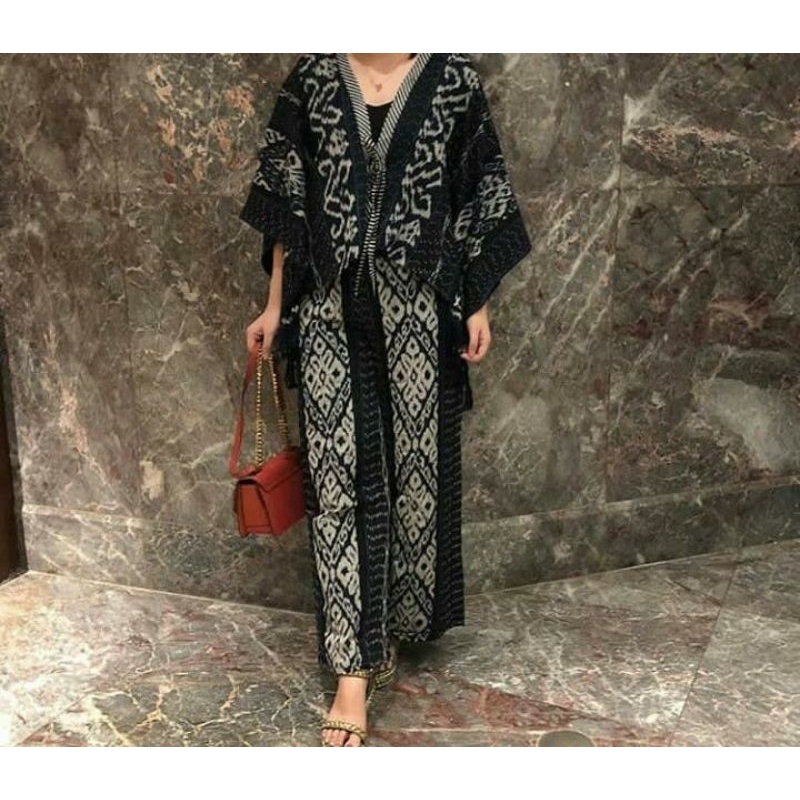 Setelan Tenun wanita set celana kulot fashion ethnic tenun SF20