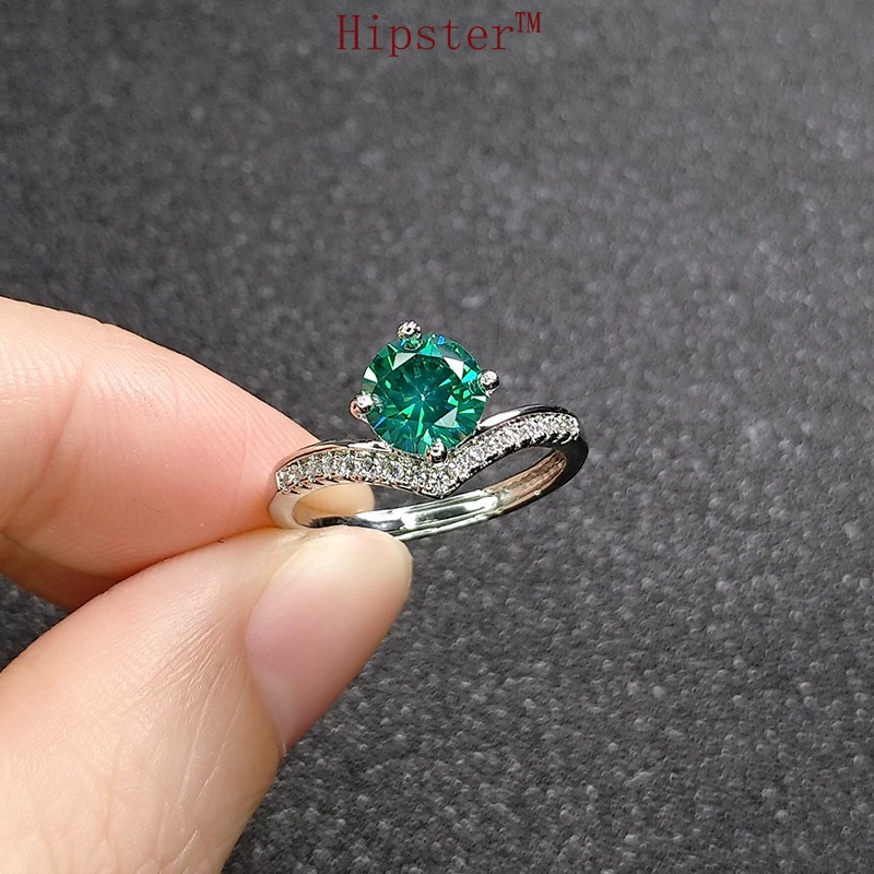 Fashion Hot Sale Classic Inlaid Emerald White Gold Ring