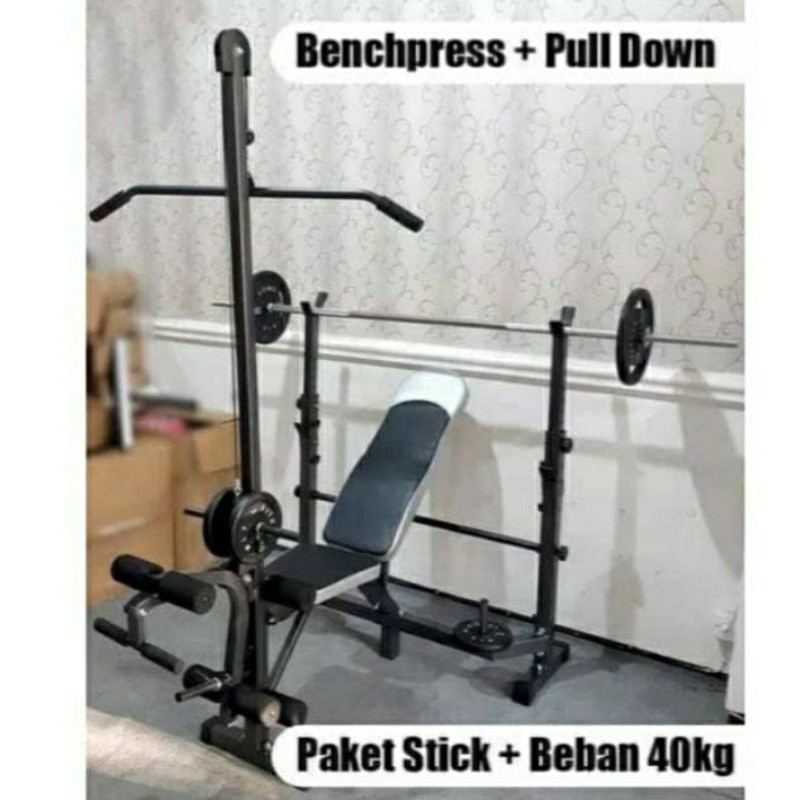 BENCHPRESS+PULLDOWN+STIK DAN BEBAN