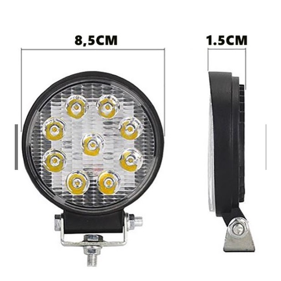 LAMPU SOROT TEMBAK CREE 9 MATA 27 WATT PUTIH WORKLIGHT LED 9 TITIK 27 WATT PUTIH