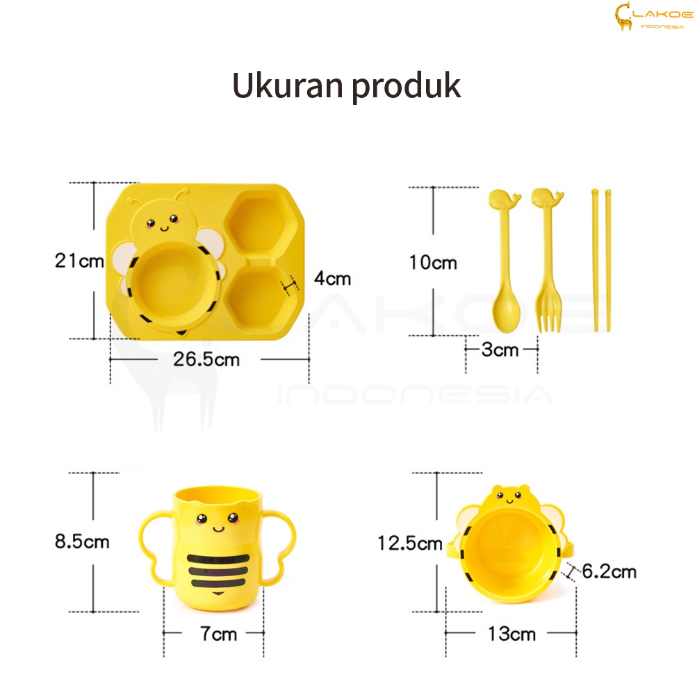 Lakoe mangkok piring makan anak Peralatan makan anak bayi BPA FREE