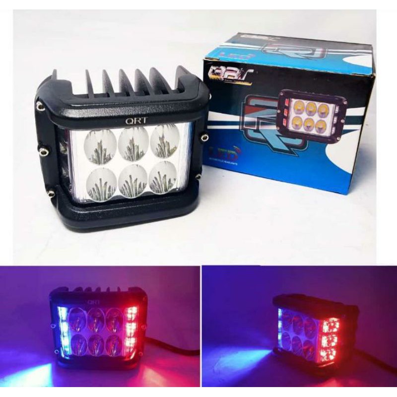 lampu tembak sorot 6 mata led 2 warna lampu sorot strobo