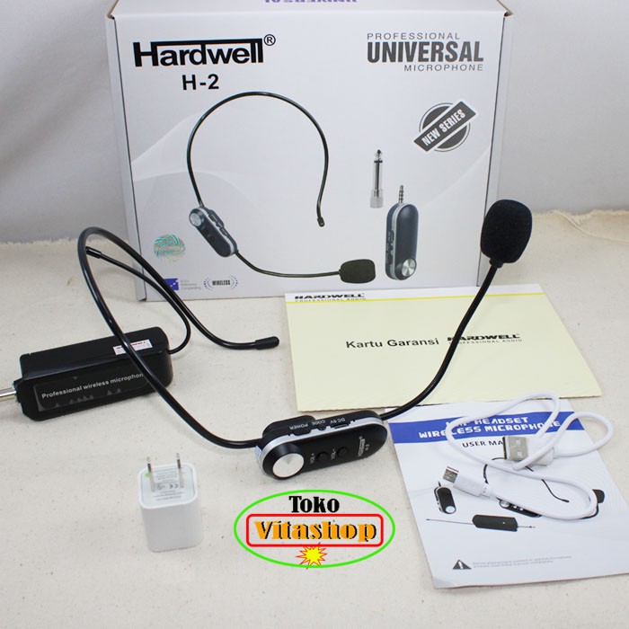 MICROPHONE HARDWELL H-2 MIK WIRELESS MIC BANDO MIKROPON 2 HEADSET ASLI MIKROFON