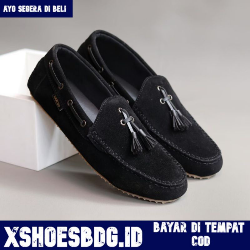 Sepatu Slip On Pria Casual Formal Slop Suede syntetic Santai Kerja Kuliah