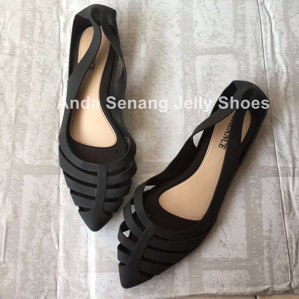 Termurah Sepatu Jelly Shoes Lancip Kode 1819 Sepatu Wanita Kerja Flat Shoes