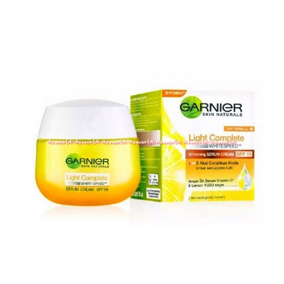 Garnier Light Complete 50ml White Multi Action Whitening Serum Cream Mencerahkan Wajah Muka