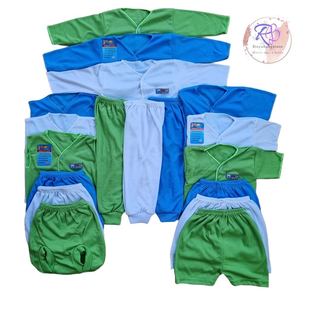 Paket 18pcs baju bayi polos / perlengkapan bayi Newborn