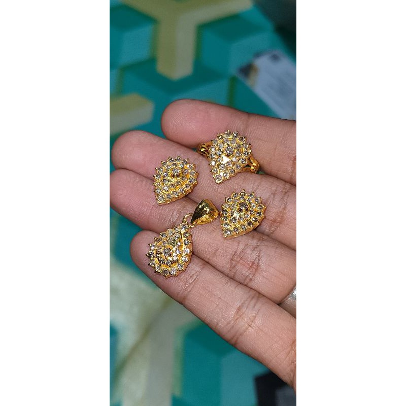 NEW SET PERHIASAN EMAS BERLIAN EROPA MOTIF TETES AIR