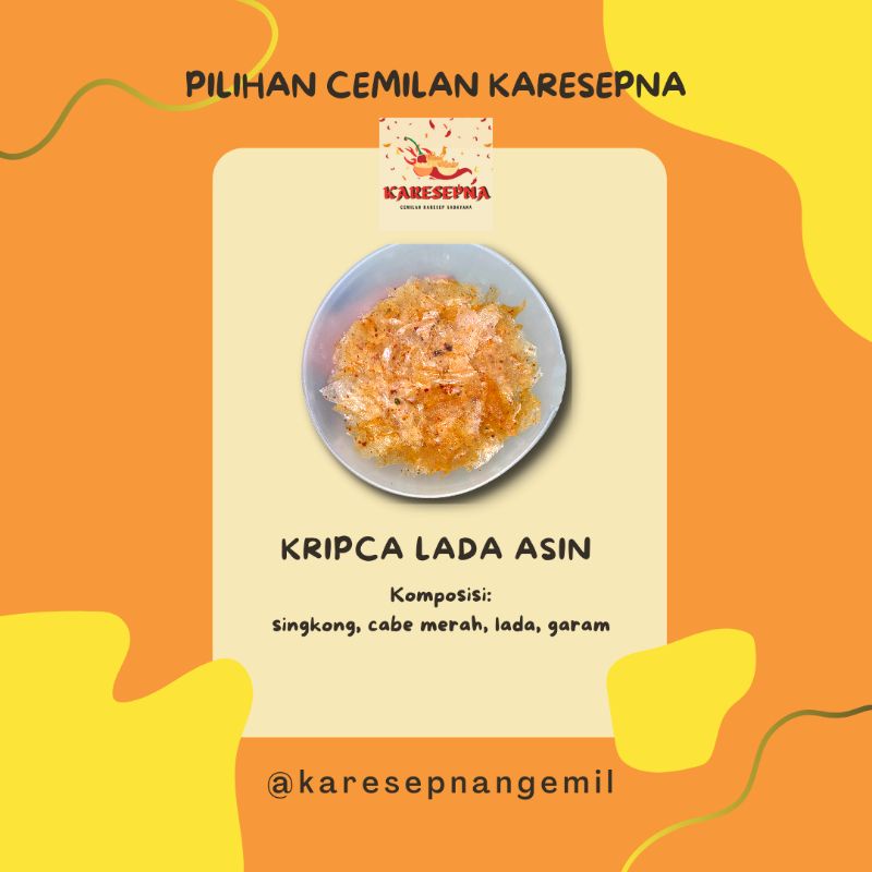 

KERIPIK KACA (KRIPCA) LADA ASIN (KECIL)