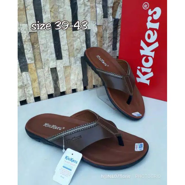 Sendal Jepit Pria Kickers Kulit Sintetis Best Quality