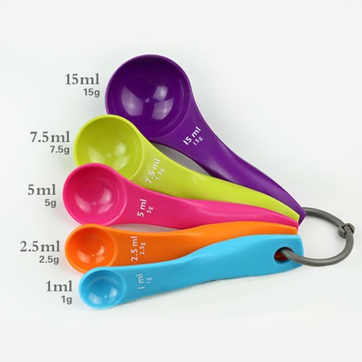 Sendok Takar 5 in 1 Plastik / Sendok Kue Warna Warni / Sendok Bumbu RM06