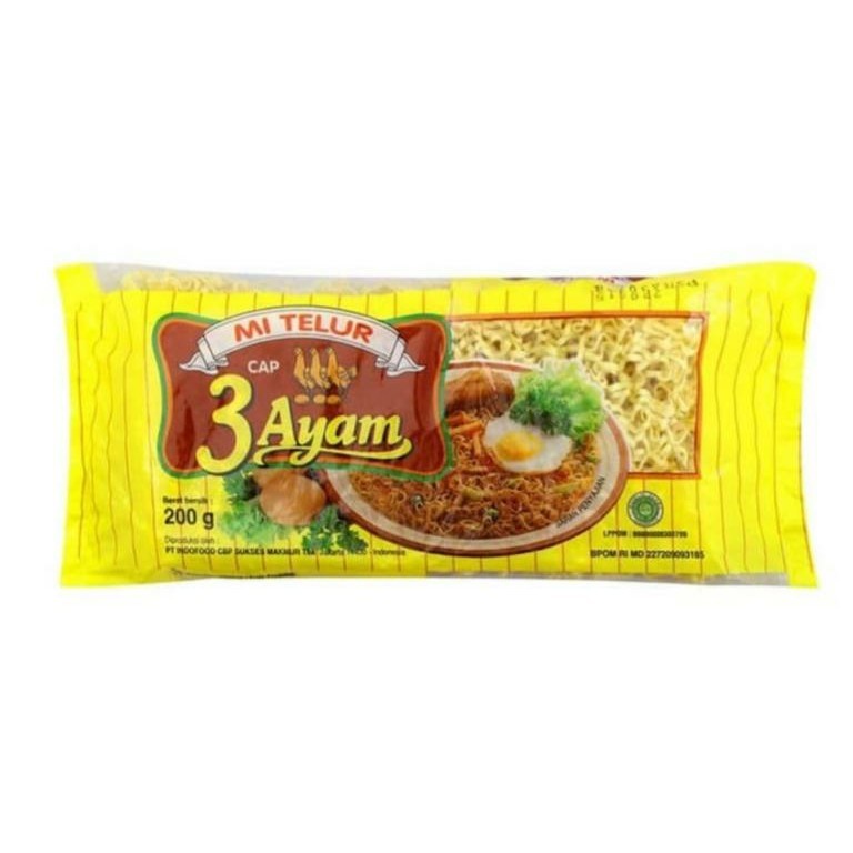 

Mi Telur Cap 3 Ayam 1 BUNGKUS | Mie Kuning Keriting Telor 3 Ayam Promo