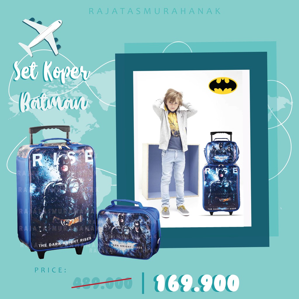 koper Anak - Set Koper &amp;Lunch Bag Anak Bahan Sponge Tahan Air LOL - PONY - BATMAN - TOBOT RTM Murah