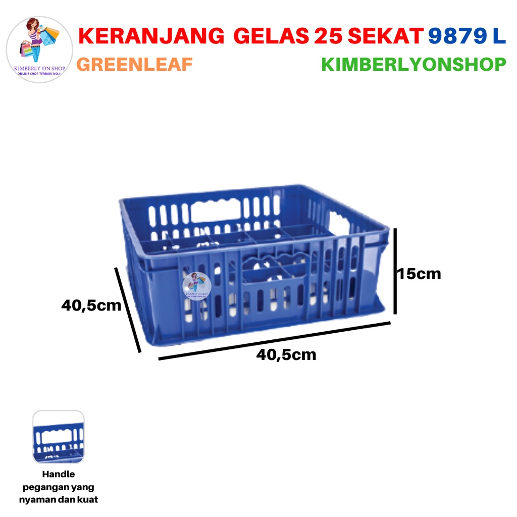 Container Rak Tempat Gelas 25 Sekat 9879 L Green Leaf