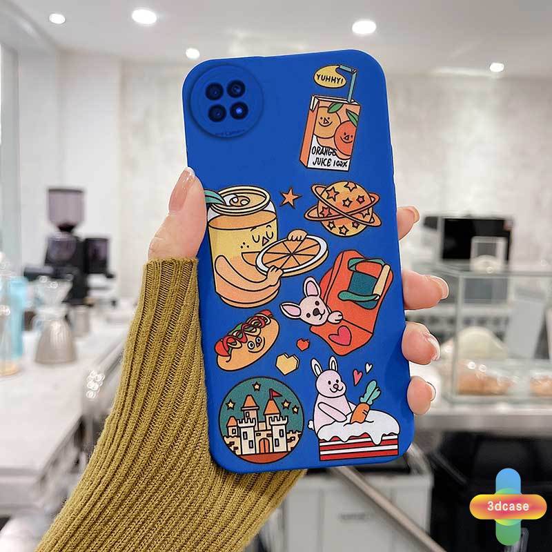 Casing Soft Case TPU Xiaomi Redmi Note 8 10S 9 10 9 10 PRO MAX 11 9S Xiaomi Redmi POCO C3 C31 X3 NFC X3 PRO Redmi 9 9C NFC 9A 9i 9T 9AT 9 PRO Power 10X POCO M2 PRO 10 Prime Motif Klein Blue Cartoon label Soft TPU Shockproof Back Cover