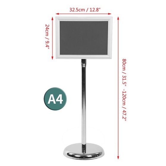 

Adjustable Standing Menu Frame Sign Holder Display A3 A4 Stainless