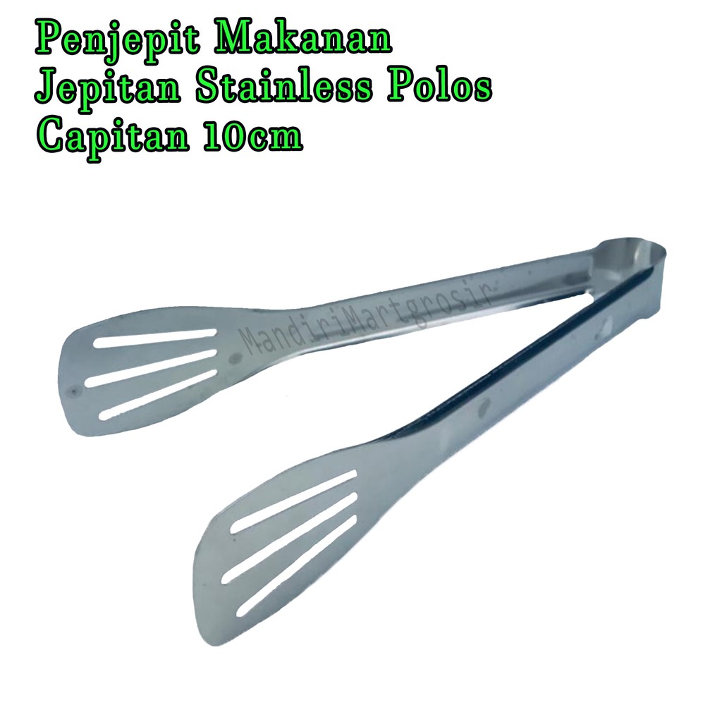 Jepitan Stainless Polos *Penjepit Makanan * 10cm