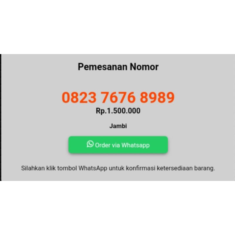 Nomor cantik telkomsel 0823 7676 8989 super hokky