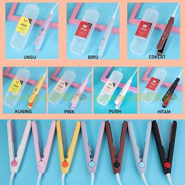 Catokan Mini 2 in 1 Travel Portable Pelurus Curly Wavy Rambut Karakter