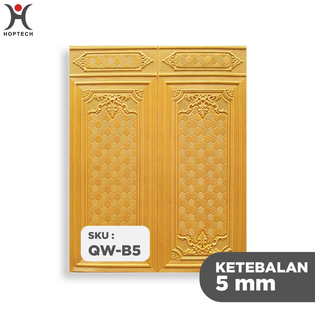 Wallpaper 3D FOAM / Wallfoam Dinding 3D Motif PINTU JATI 70X90 CM-QW-B5 GOLD