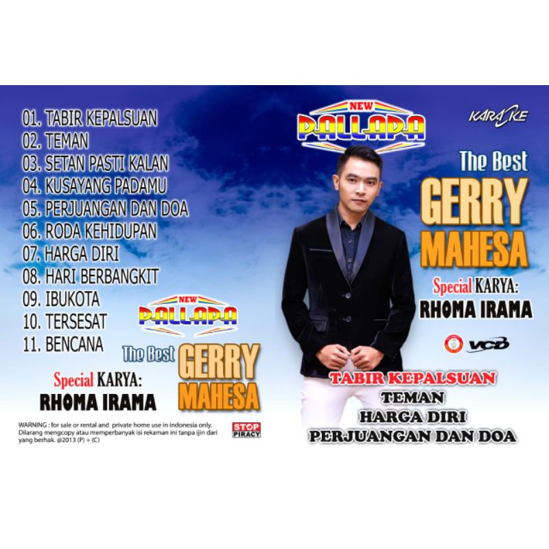 KASET VCD DVD KARAOKE MUSIK LAGU DANGDUT KOPLO TERBARU NEW PALLAPA THE BEST GERRY MAHESA
