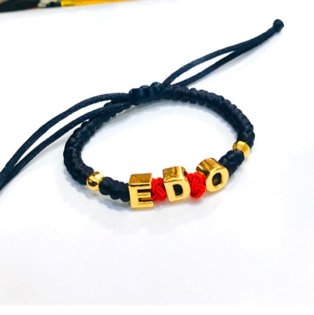 Gelang nama / gelang huruf / gelang tali / gelang alphabet / gelang lapis emas / gelang inisial