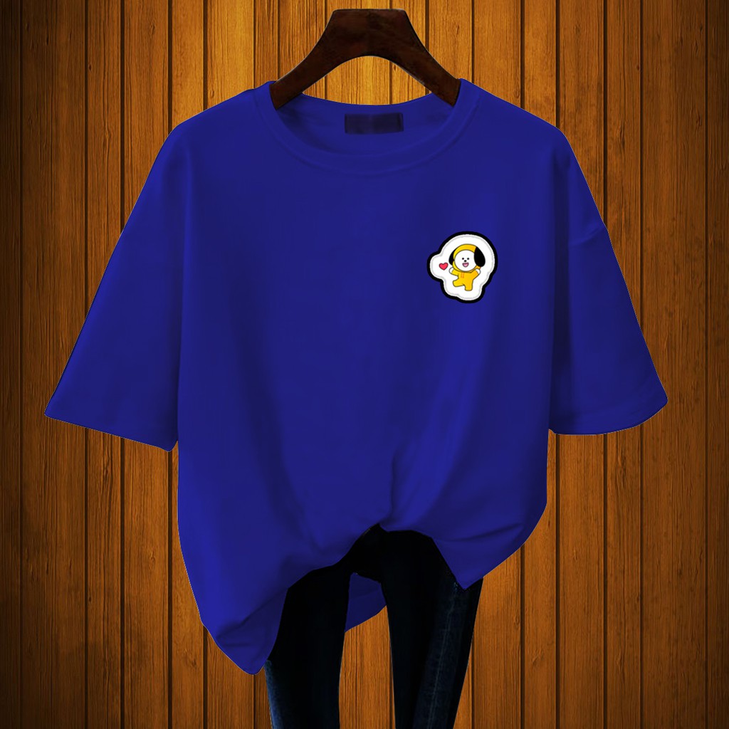 CALVIERO SHOP - BAJU KAOS ATASAN WANITA PRINT BTS SHIMMY CASUAL