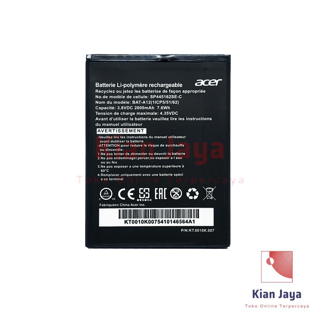 Baterai Hp Acer Z520 BAT-A12 BAT A12 Original OEM Batrai Batre Battery