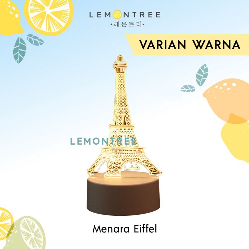 Lampu hias 3d Motif Paris Menara Efiel