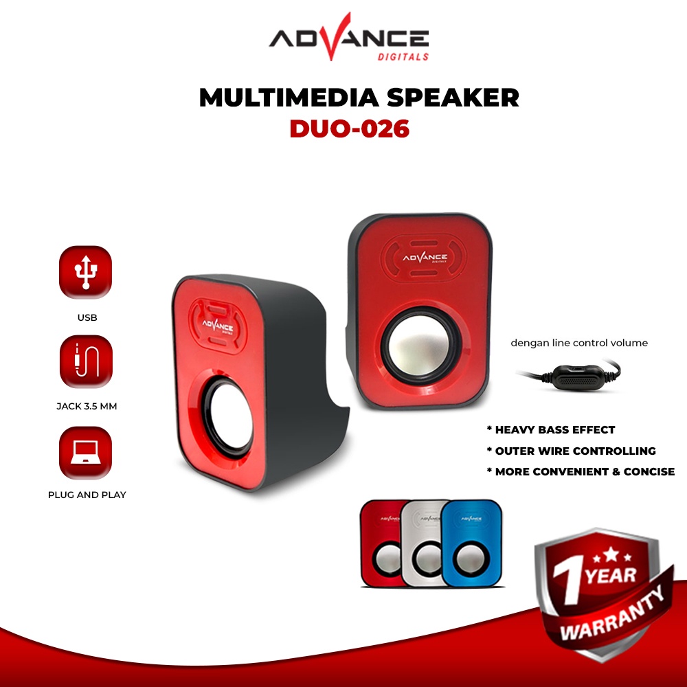 Advance Digitals Duo 026 - Speaker Komputer,Notebook,Laptop | Garansi Resmi Advance Digitals 1 Tahun