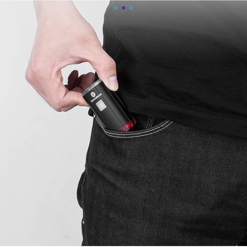 Rockbros Lampu Sepeda Depan dan Belakang USB Rechargeable 100 Lumens - YQ-TD100LM - Black