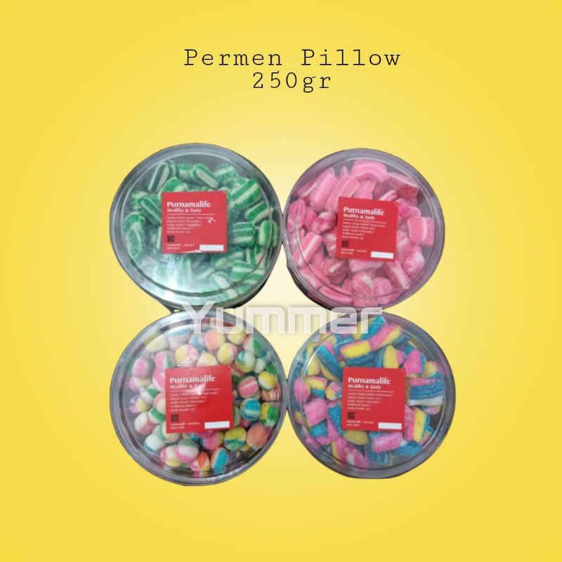 

Permen Sticky Pillow kemasan Toples 200gr parcel lebaran/Pillow Candy Rainbow Unik/oleh oleh bingkisan idul fitri