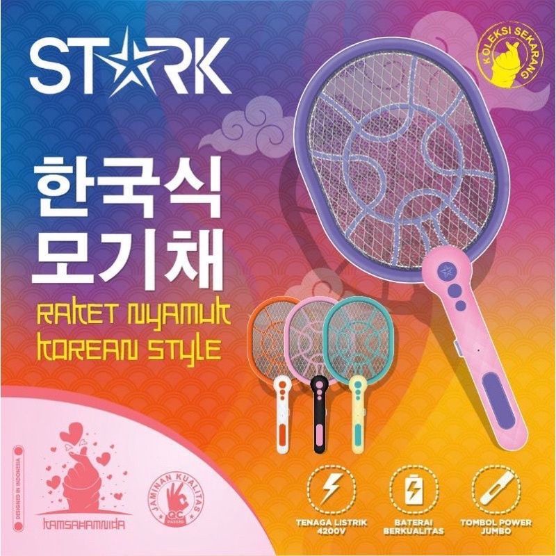 Raket Nyamuk Stark 007 / Raket Nyamuk Charger Korean Style Murah / Raket Nyamuk Cas Murah