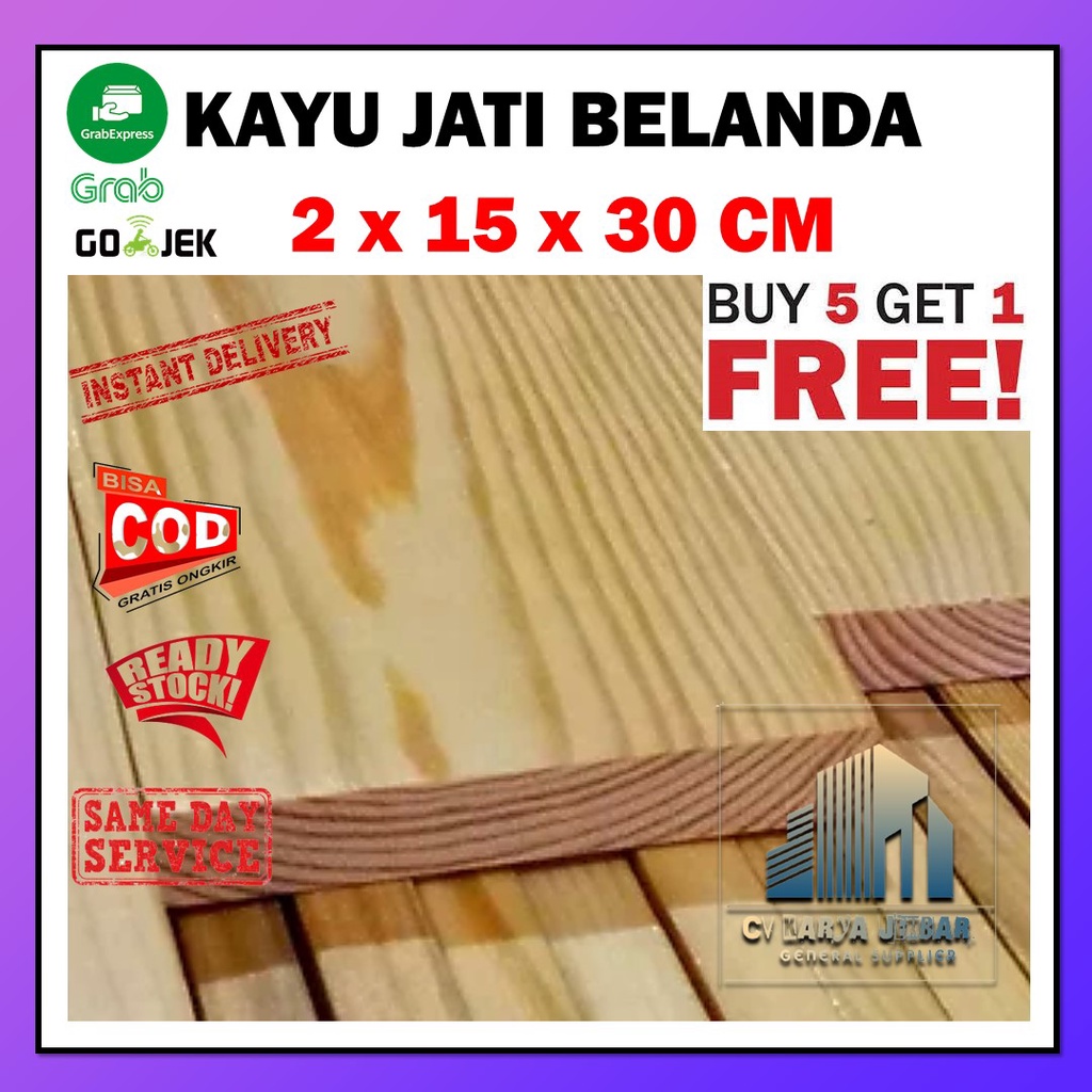 PAPAN KAYU PALET PINUS JATI BELANDA SERUT HALUS 15x25 CM Papan kayu Papan kayu lembaran 2 meter Papa