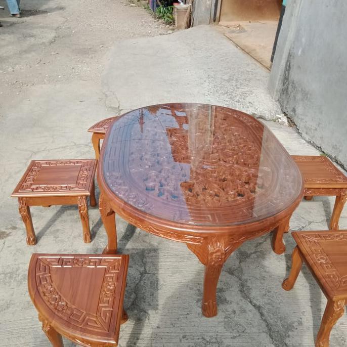 Meja Belajar Oshin Jati Ukir Jepara Jesikaya
