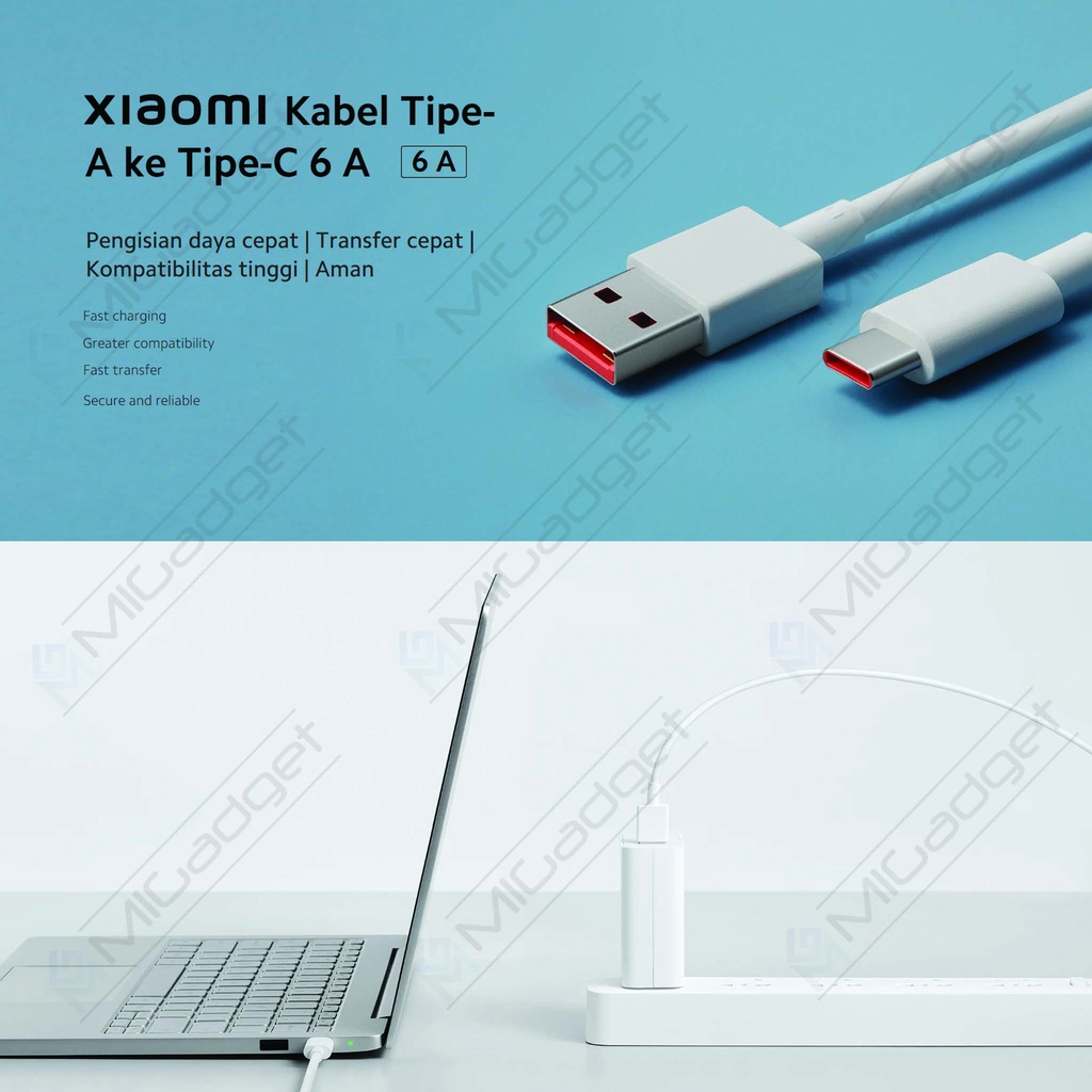 Xiaomi Kabel Charger 6A Type A to Type C Cable - Support 120W