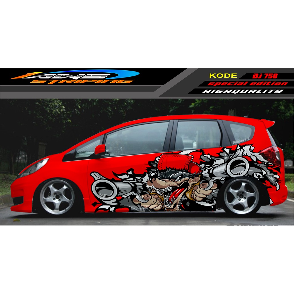 DECAL STICKER MOBIL HONDA BRIO AGYA JAZZ AVANZA YARIS / DECAL STICKER MOBIL JAZZ / STIKER MOBIL