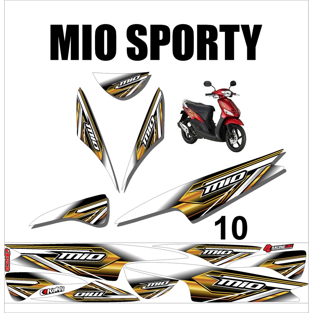 Stiker Sticker Striping Motor Variasi Yamaha MIO SPORTY Racing Murah Desain DS MIO - 10