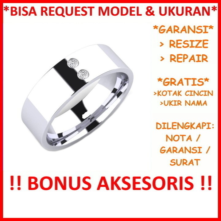 Gratis Tulis Ukir Nama Bisa Pesan Model Garansi Silver Asli Cincin Kawin Perak Nikah Tunangan Id411