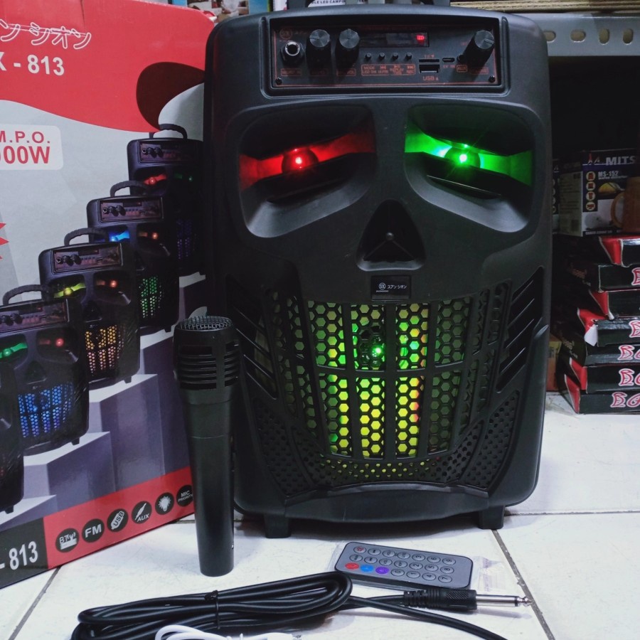 SPEAKER BLUETOOTH SHUANGXIONG SX-813 MODEL TERBARU GRATIS MICROPHONE + REMOT SUARA EXTRA BASS BERKUALITAS