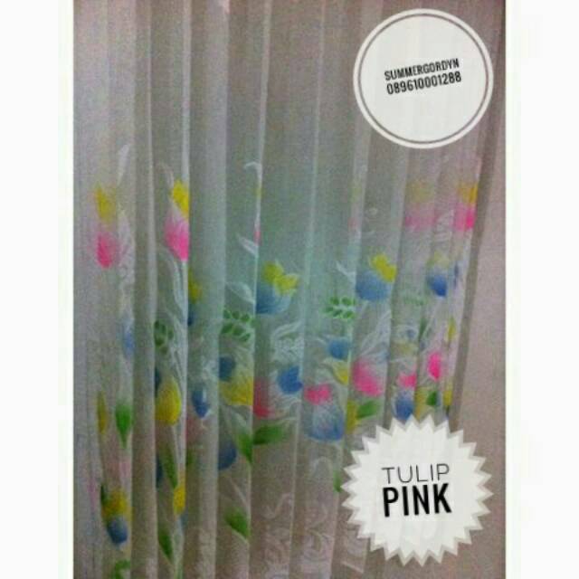 GORDEN VITRASE TIPIS BUNGA TULIP L 100 cm T 180 cm free GORDEN VITRASE TIPIS BUNGA TULIP L 100 cm T 180 cm free