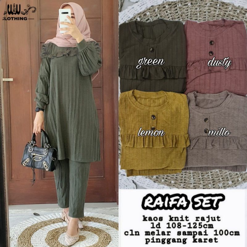 RAIFA SET BY W&W/SETCEL RAJUT/SETELAN KAOS RAJUT/SET KAOS RAJUT KNIT