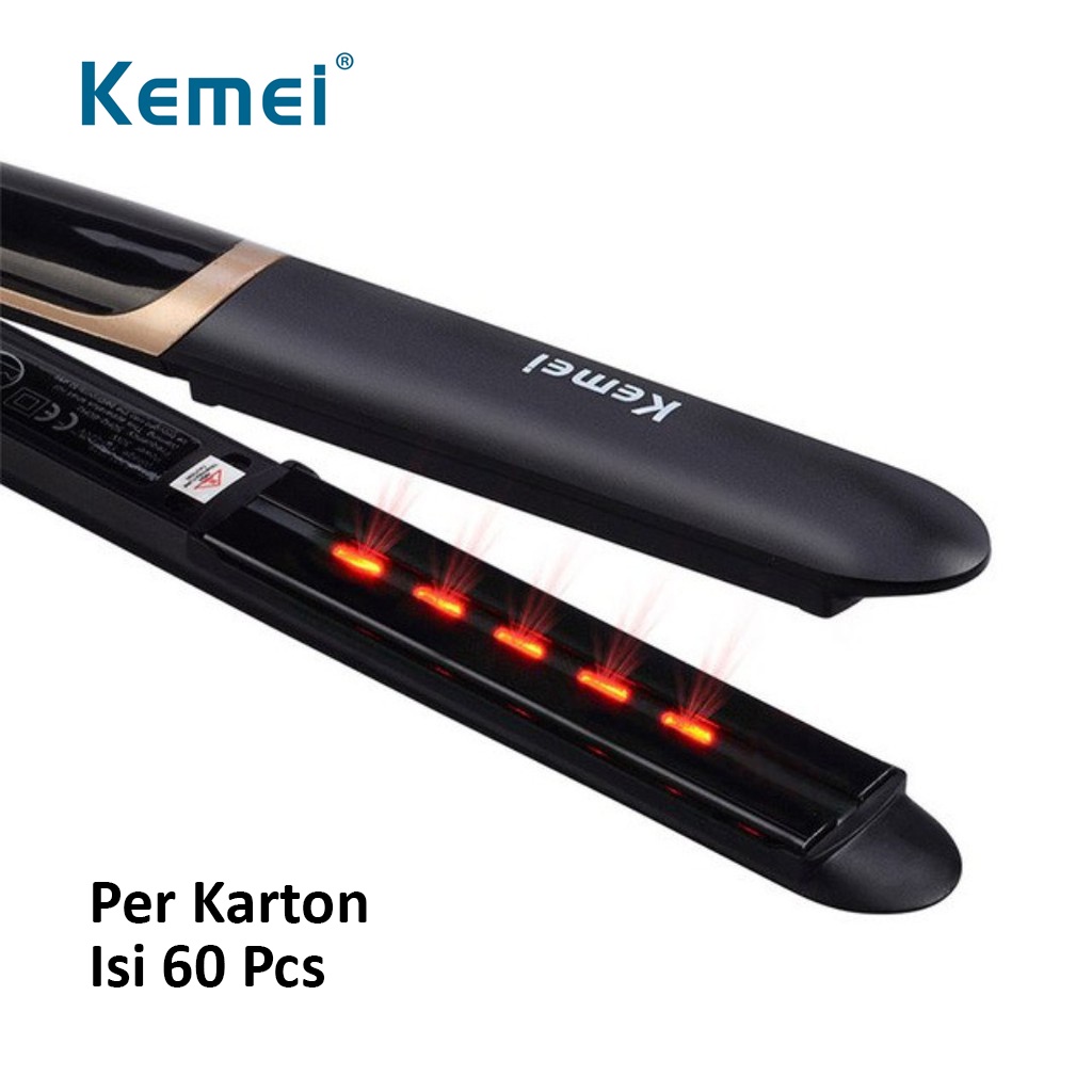 GROSIR Kemei KM-2219 Isi 60 Pcs Dus Karton Hair Straightener Catokan Rambut