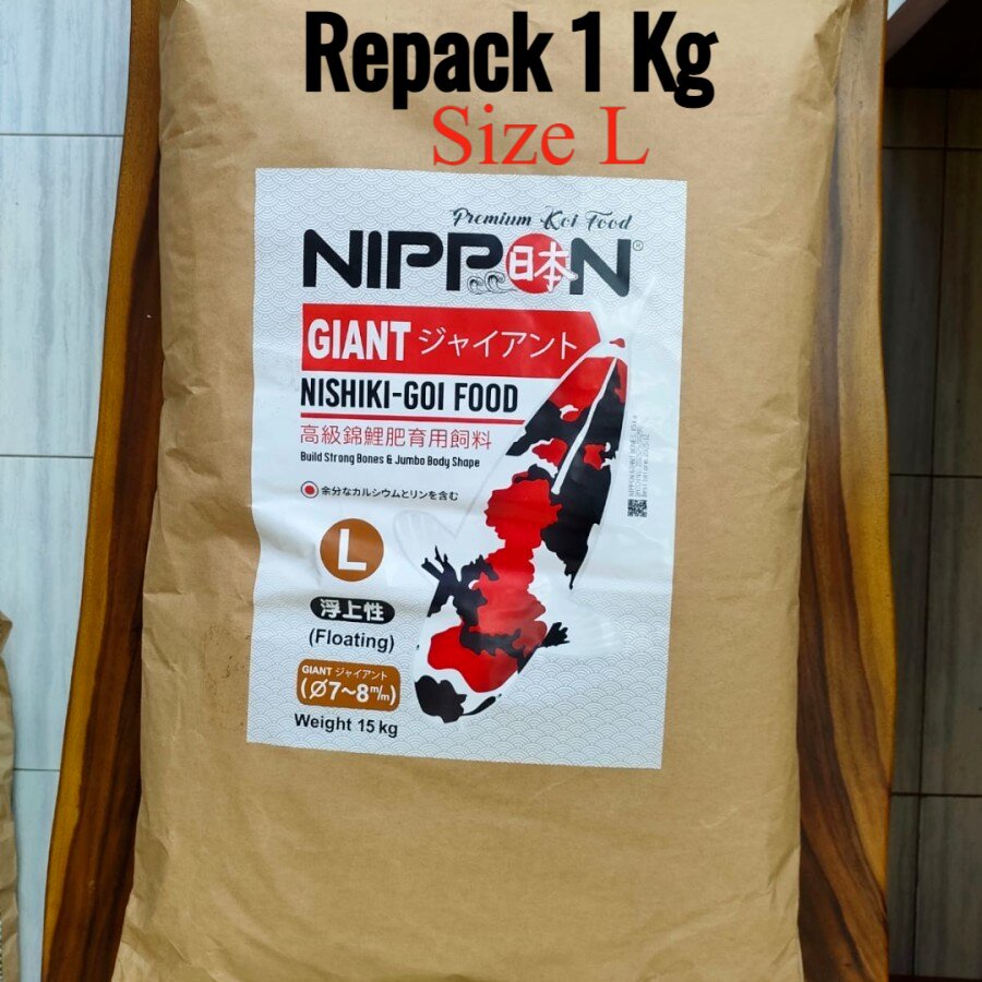 Pelet Nippon Koi Food Giant Bone 1 kg Size M L Pellet Makanan Ikan Koi