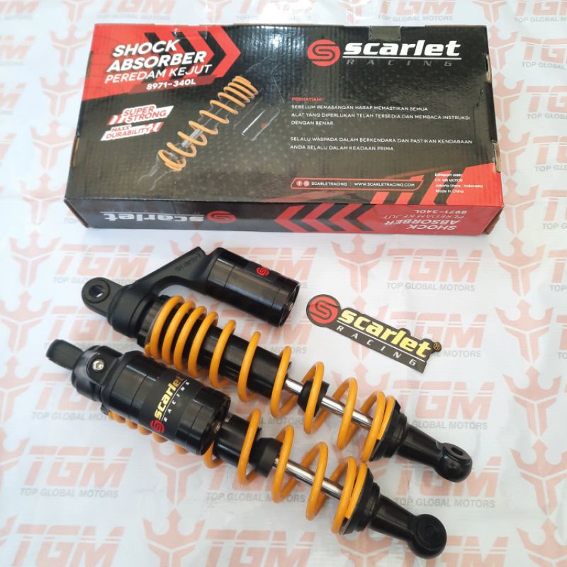 Shockbreaker Tabung Shock SCARLET RX King/Supra/Blade/Kharisma 340mm SCT8971-Kuning/Hitam 340mm